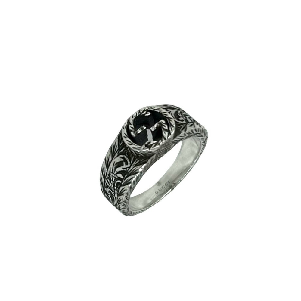 GUCCI Interlocking G Arabesque Ring, Sterling Silver 925, Accessory, Item No....